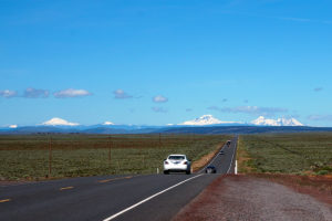 Approaching Cascade range from US-20